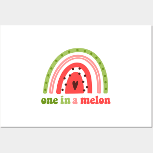 Watermelon rainbow. Pun phrase: One in a Melon Posters and Art